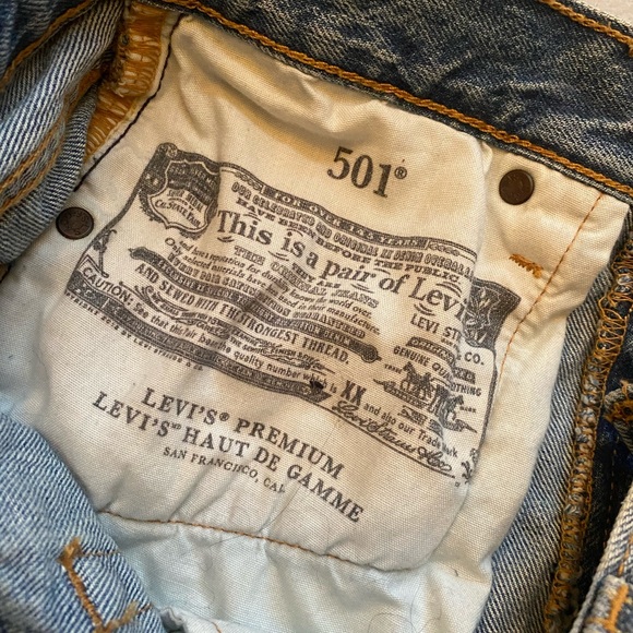 Levi's 501 High Rise Jean Shorts Size 24 - Picture 4 of 4